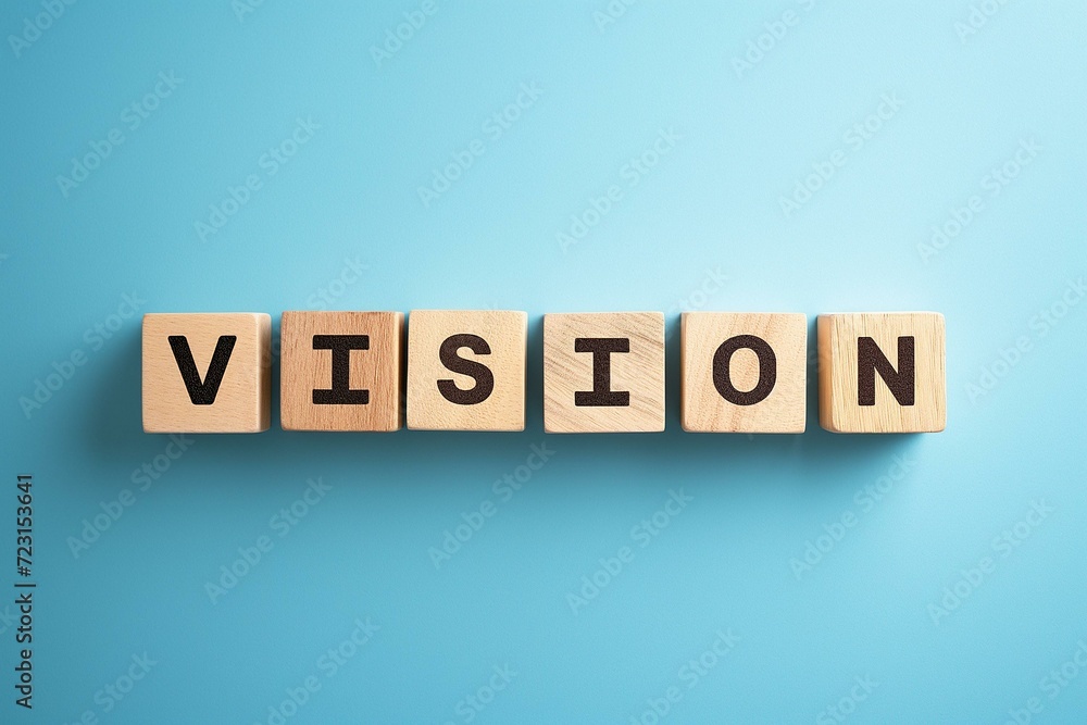 Inspirational Display of 'VISION' on Wooden Blocks Inspirational Display of 'VISION' on Wooden Blocks