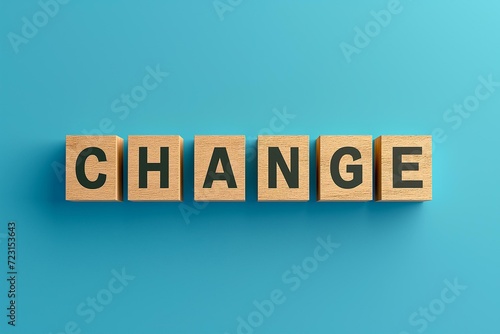 Inspirational Image of Wooden Blocks Spelling CHANGE