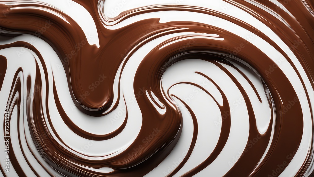 Swirled chocolate on a white background Swirled chocolate on a white background