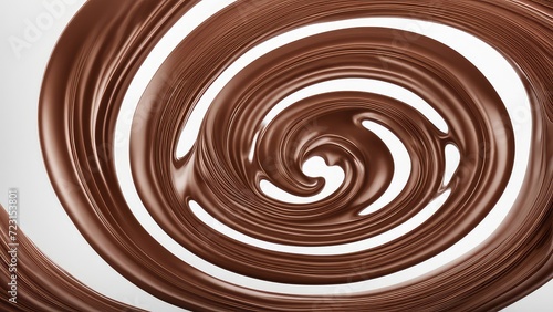 Swirled chocolate on a white background