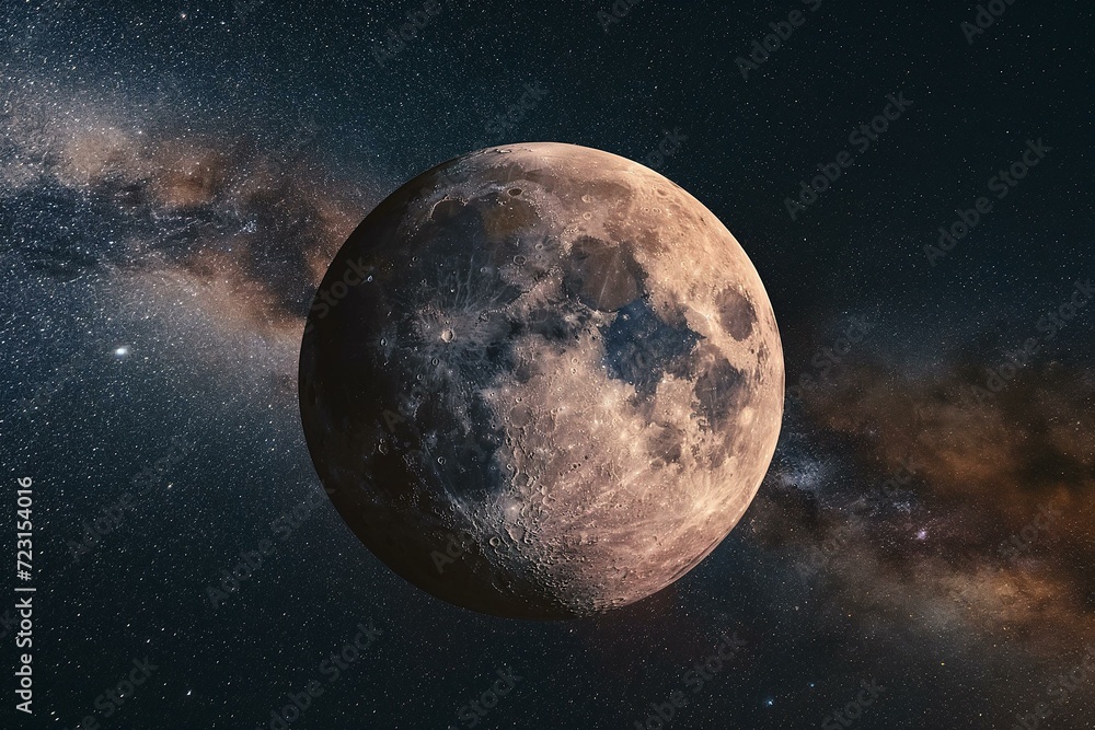Fototapeta premium Majestic View of the Moon Against a Starry Sky
