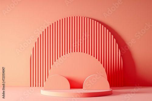 Minimalist Red and Pink Architectural Composition