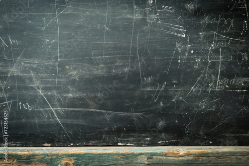Empty area with scratched chalkboard photo