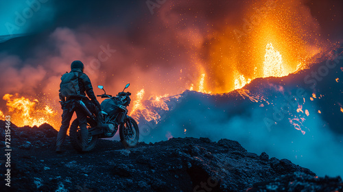 Motoride to summit of Etna volcano. photo