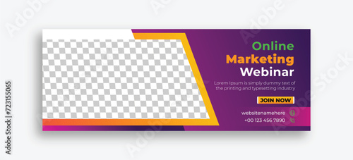 Digital marketing online facebook cover web page banner creative and modern colorful template