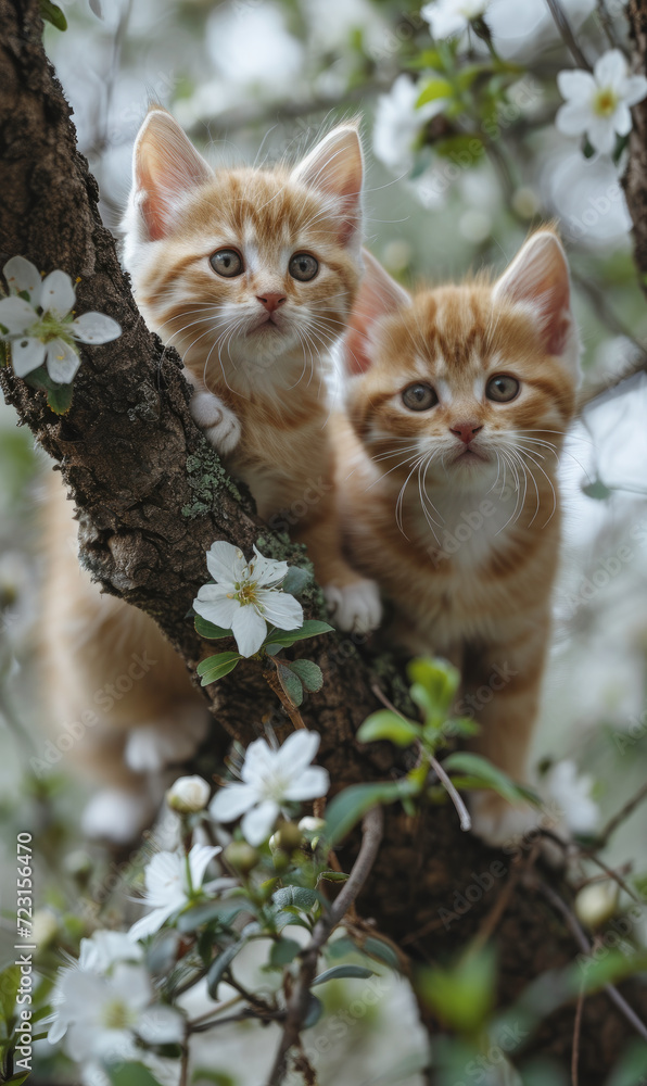 Little kittens in the garden