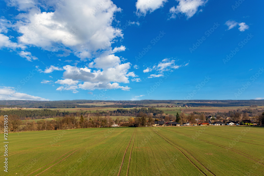 European rural landscape. Early springtime. Czechia. European rural landscape. Early springtime. Czechia.