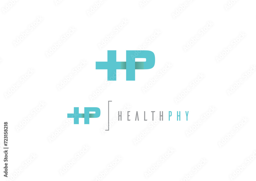 Logo salud health - obrazy, fototapety, plakaty 