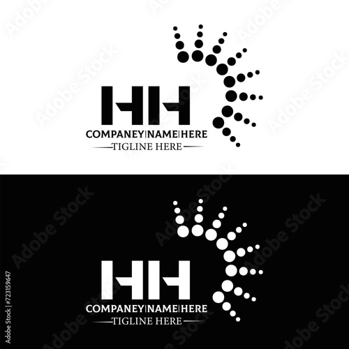 HH logo. H H design. White HH letter. HH  H H letter logo SET design. Initial letter HH linked circle uppercase monogram logo. H H letter logo SET vector design. HH letter logo design 