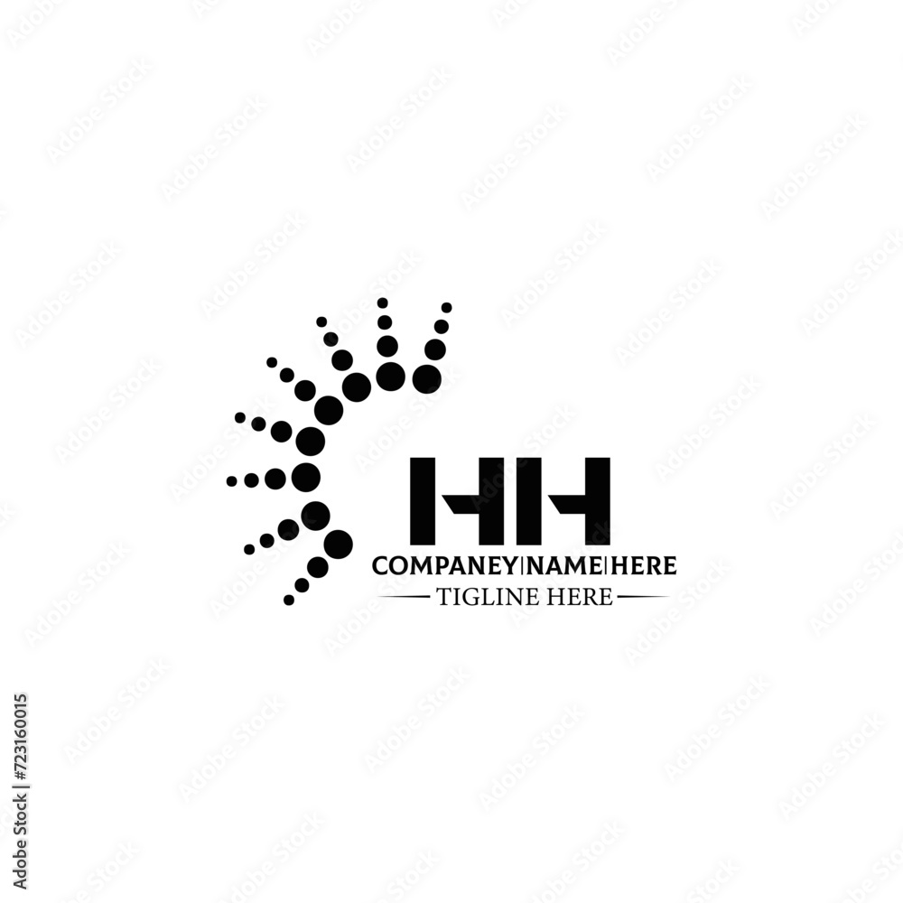 Obraz premium HH logo. H H design. White HH letter. HH, H H letter logo SET design. Initial letter HH linked circle uppercase monogram logo. H H letter logo SET vector design. HH letter logo design 