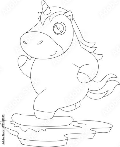 Unicorn Snowboarder Snowboard Winter sports Animal Vector Graphic Art Illustration