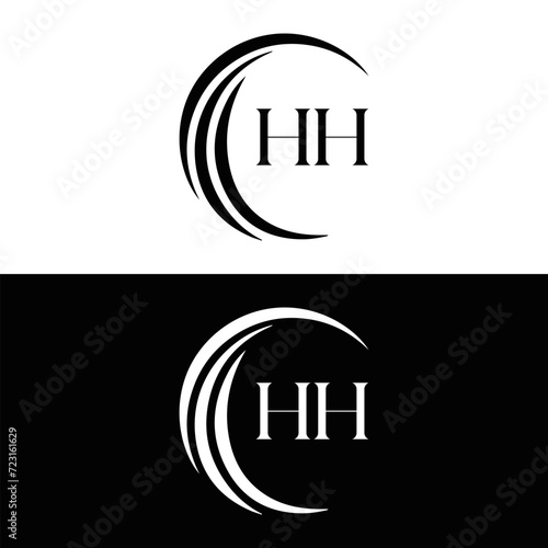 HH logo. H H design. White HH letter. HH, H H letter logo SET design. Initial letter HH linked circle uppercase monogram logo. H H letter logo SET vector design. HH letter logo design 