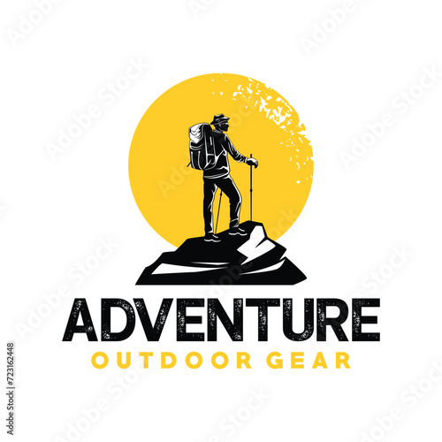 Wallpaper Mural Hiking and Camping Logo design Vector Torontodigital.ca