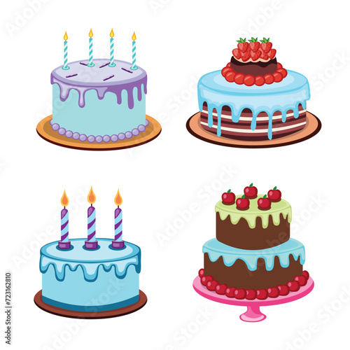 birthday cake.vector design set
