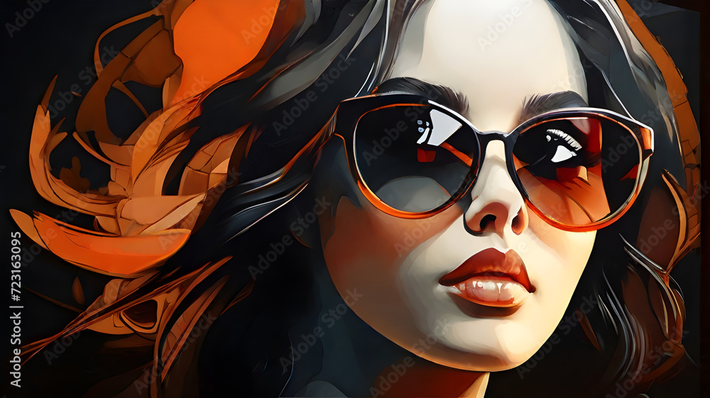 Sunglass Chic: Silhouette Portrait of a Trendsetting Girl