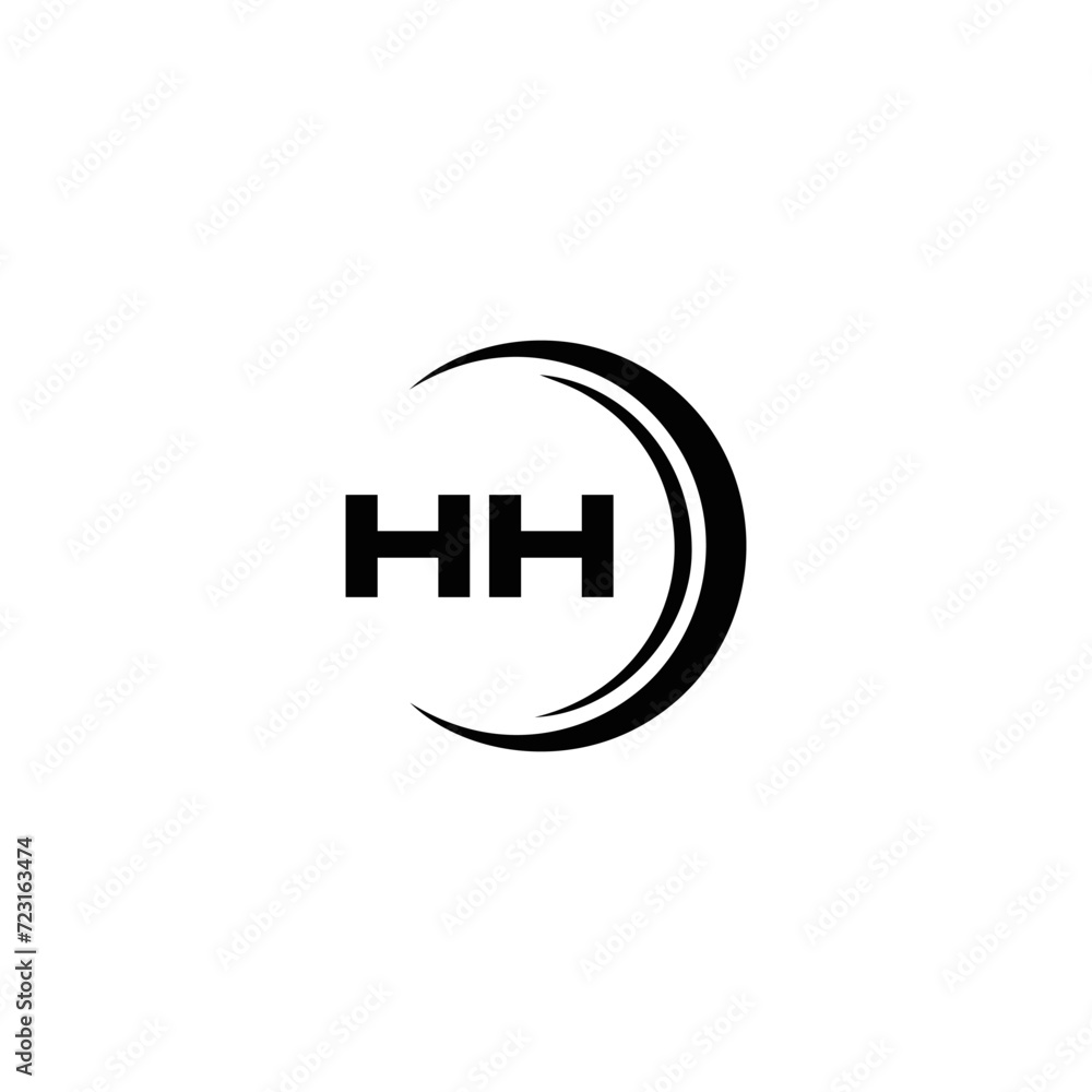 HH logo. H H design. White HH letter. HH, H H letter logo SET design. Initial letter HH linked circle uppercase monogram logo. H H letter logo SET vector design. HH letter logo design 