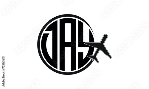 DAY three initial letter circle tour & travel agency logo design vector template. hajj Umrah agency, abstract, wordmark, business, monogram, minimalist, brand, company, flat, tourism agency, tourist