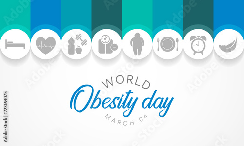 World Obesity day is observed every year on March 4, with the view of promoting practical solutions to end the global obesity crisis. Vector illustration