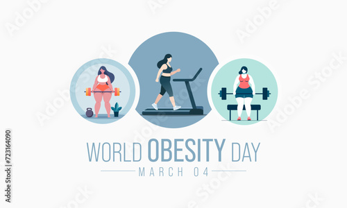 World Obesity day is observed every year on March 4, with the view of promoting practical solutions to end the global obesity crisis. Vector illustration