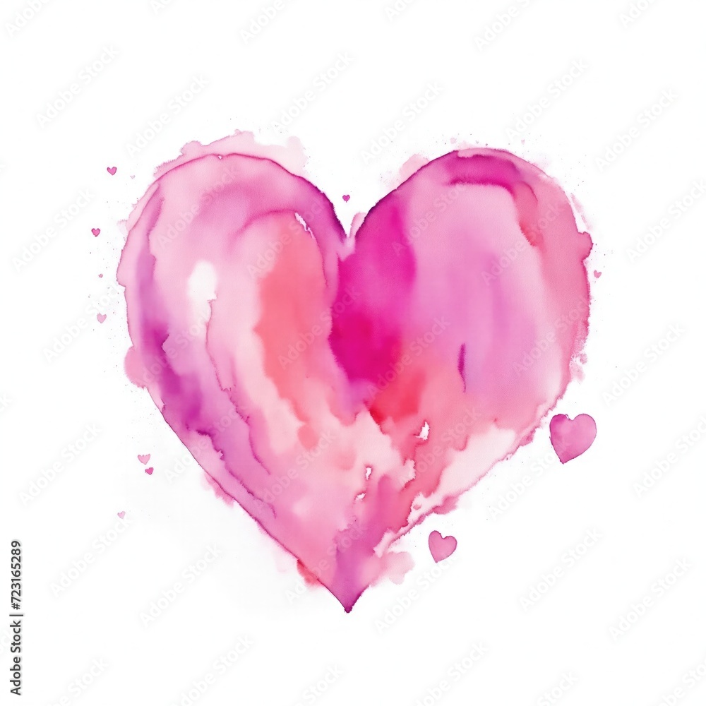 A Colorful Watercolor Heart Shape on a white background