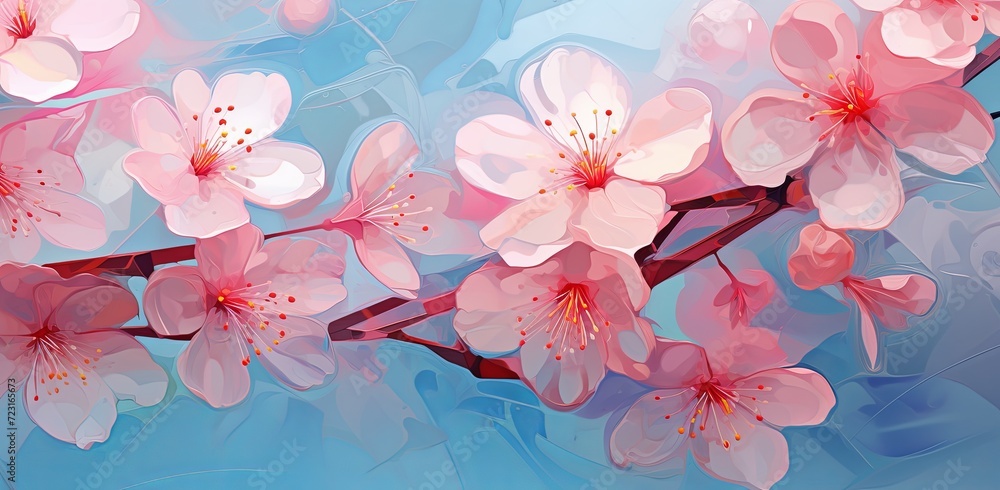 pink flowers on blue background pink flowers on blue background