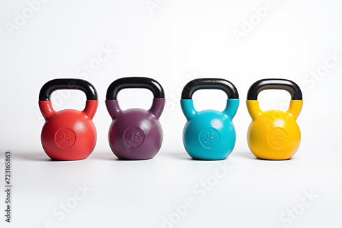 Isolated kettlebell on a clean white surface photo