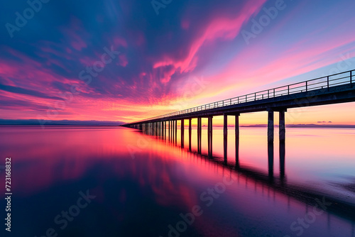 long exposure of infinite bridge at sunrise © epiximages