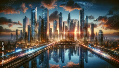 Dusk Reflections  A Futuristic City s Twilight
