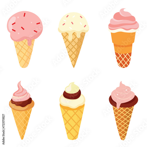 set of ice cream cone designs .vector
