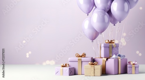 birthday gift mock up gift and balloon