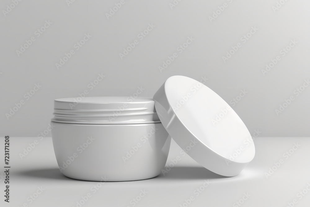 Commercial mockup of cream container on white background Commercial mockup of cream container on white background