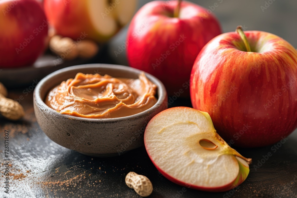 Snack on Organic Apples and Peanut Butter Snack on Organic Apples and Peanut Butter