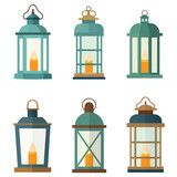 various kinds of lanterns. vector design set