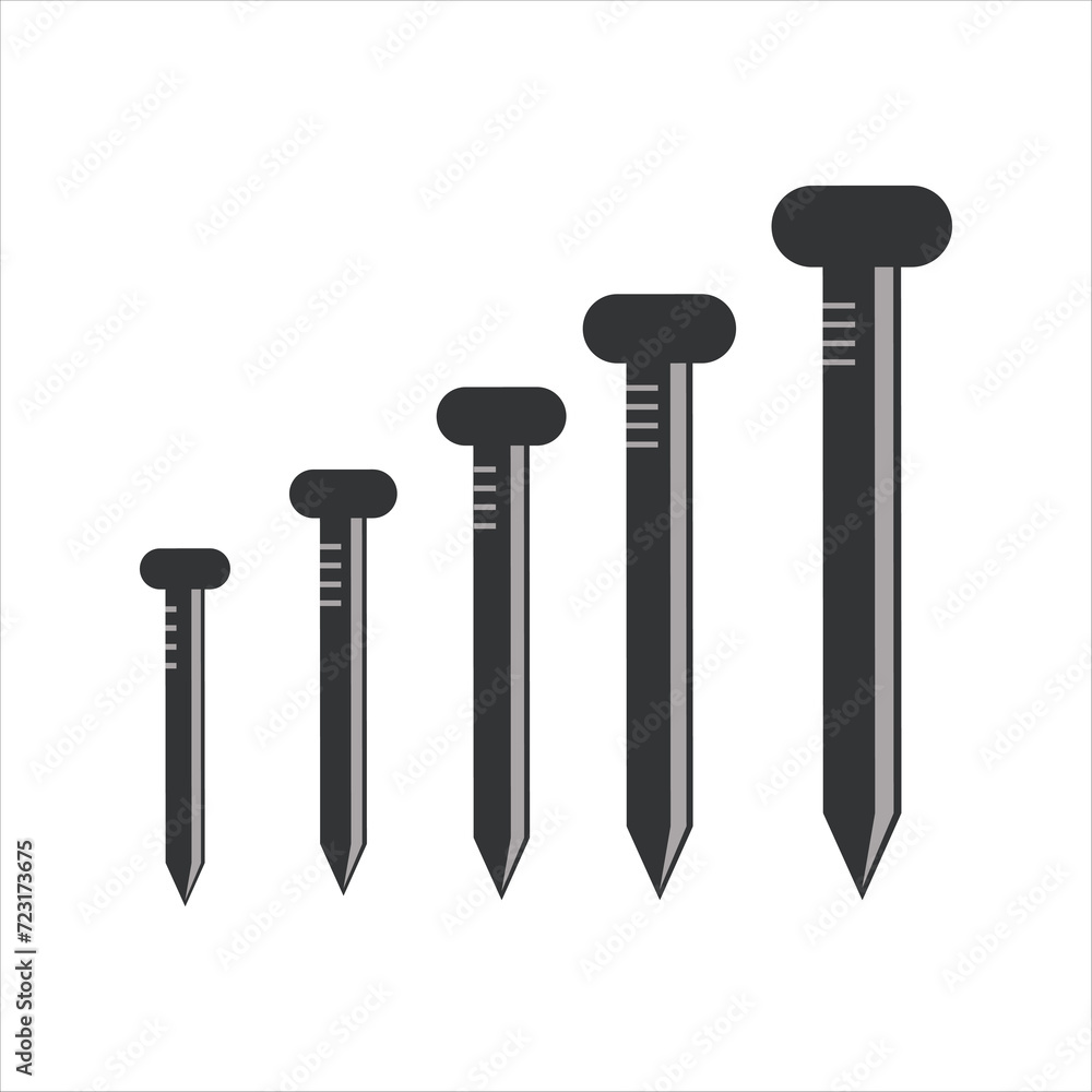 steel nail logo icon. metal nail logo design. steel nail logo icon. metal nail logo design.
