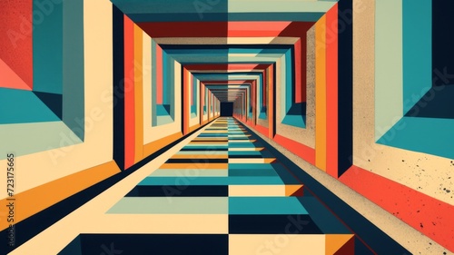 Background with optical illusion in minimal style