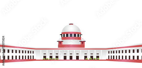 Supreme court of India Indian famous building vector illustration for editorial 