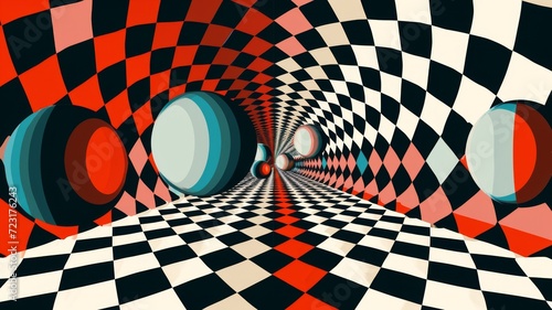 Background with optical illusion in minimal style photo