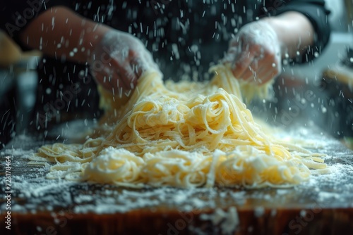 human_hands_mixing_fresh_pasta © Tungbackground
