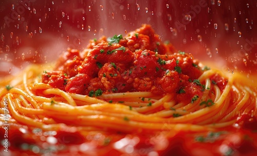 spaghetti_with_meat_and_vegetables © Tungbackground
