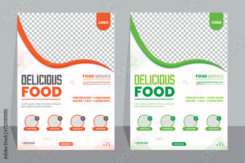 Food Flyer Template design, restaurant food flyer, fast food template vector illustration.	 photo