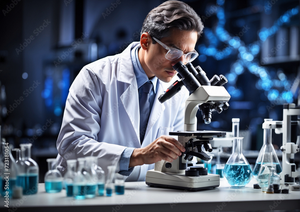 Scientist working in laboratory. Scientist working in laboratory.