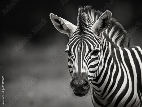 zebras on light black  background copy space  ai image  © Hamid