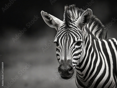 zebras on light black  background copy space  ai image 