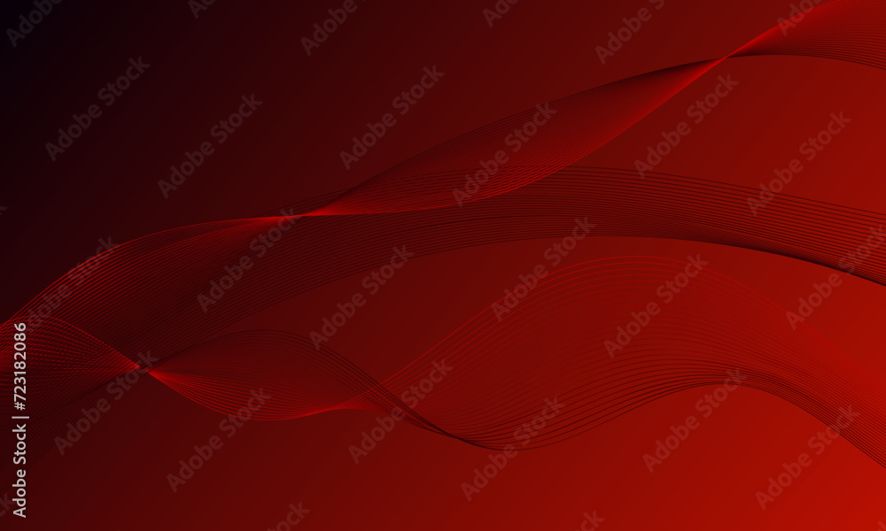 red soft lines wave curves on gradient abstract background red soft lines wave curves on gradient abstract background