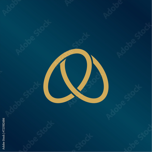 letter A logo design with flowers, leaves and golden feathers in a beautiful and elegant style.
