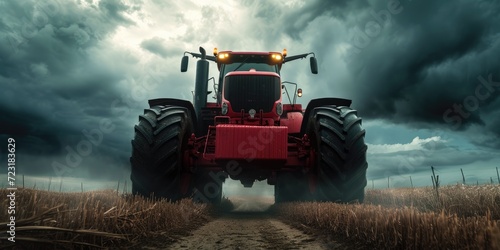Shot of huge tractor with b...