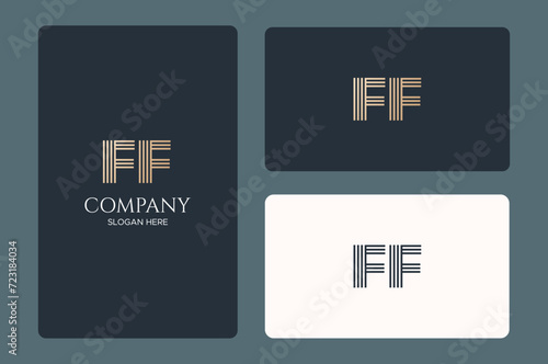 FF logo design vector image