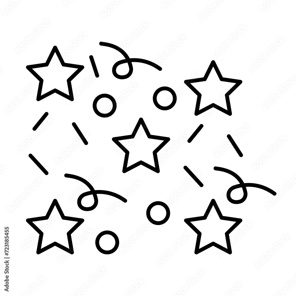 Birthday properti, confetti logo, vector, shape, symbol, arts, design, icon