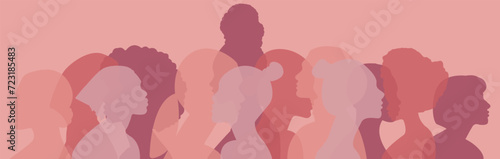 Women's History Month banner. Flat vector illustration.