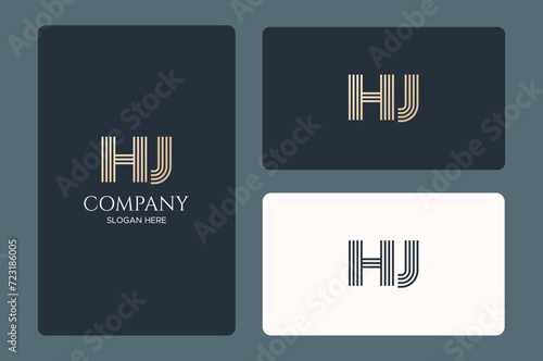 HJ logo design vector image